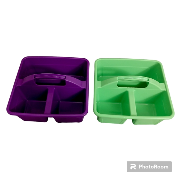 Purple and Green Storage Caddy Bundle Utility Cleaning Sorting Classroom Caddies - Picture 1 of 7